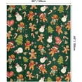 thumbnail image 6 of Christmas Flannel Blanket Throw, Green Gingerbread Man Christmas Bear Soft Fuzzy Plush Cozy Fleece Blankets for Couch Sofa Bed Lounging, Ideal Gifts for Kids Adults Wife Self, 50x60, 6 of 7