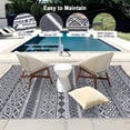 thumbnail image 4 of EastVita 8 X 10 ft Plastic Gray and White Rectangular Beach Front Porches Patio Picnic RV Camping Garage Bohemia Area Rug, 4 of 8