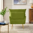 thumbnail image 2 of Lontai Modern Soft Tufted Velvet Armchair with Ottoman for Living Room，Light Green, 2 of 7