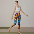 thumbnail image 5 of successthop Leggings for Women Plus Size Casual Loose Capri Bottoms with Pockets Yoga Elastic Pants Floral Capris S, 5 of 8