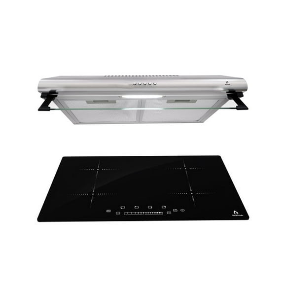 Combo SUPRA POTISANO de 76cm con parrilla INDUZIONE con 4 quemadores y campana extractora CB-76 SUPRA POTISANO