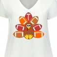 thumbnail image 4 of Inktastic Thanksgiving Cute Football Turkey Women's Plus Size V-Neck T-Shirt, 4 of 5