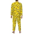 thumbnail image 3 of Mens Pajamas Set - Ducky Cartoon Animal Yellow Comfy Long Sleeve Button Up Pajama Sets for Men 2 Piece, Soft Sleepwear Nightwear Pjs Lounge Sets for Men with Pockets, 3 of 5