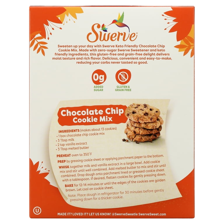 Swerve Sweets Gluten + Grain Free Chocolate Chip Cookie Mix, 9.3