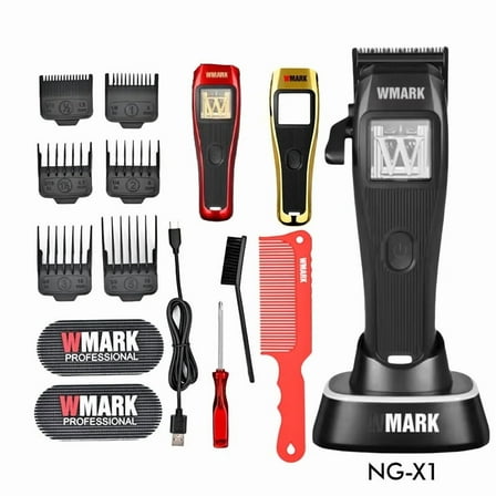 WMARK NG-X1 Hair Clippers for Men 10000RPM Rechargeable Cordless Clipper with Magnetic 9V Motor,3 Replaceable Skins,type-C charging , professional Hair Clippers for Barber