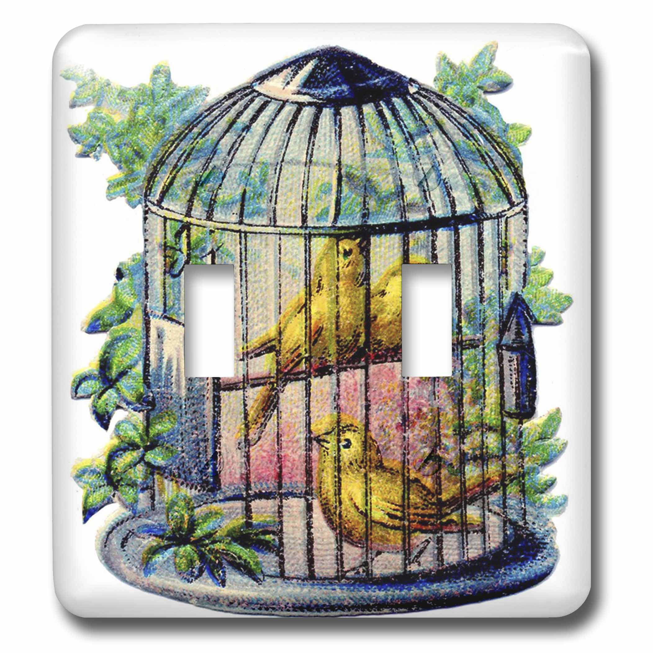 3dRose lsp_234057_1 Image of Antique Birdcage With Butterflies Single Toggle Switch