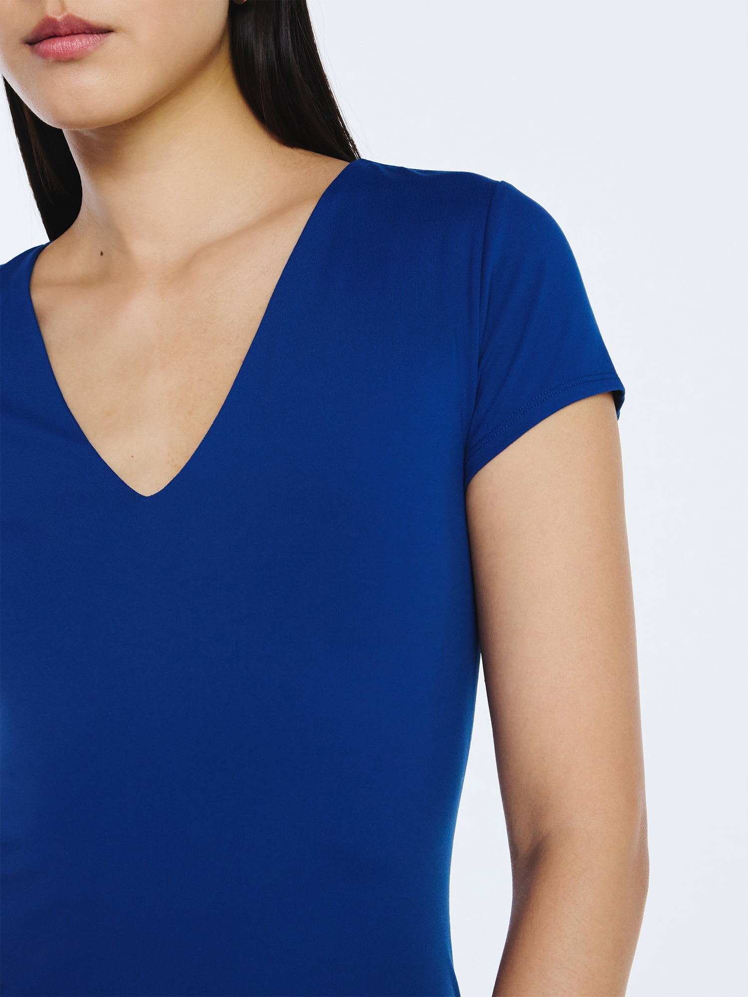Scoop Women's and Women's Plus Refined Contour V Neck Tee, Sizes XS-4X