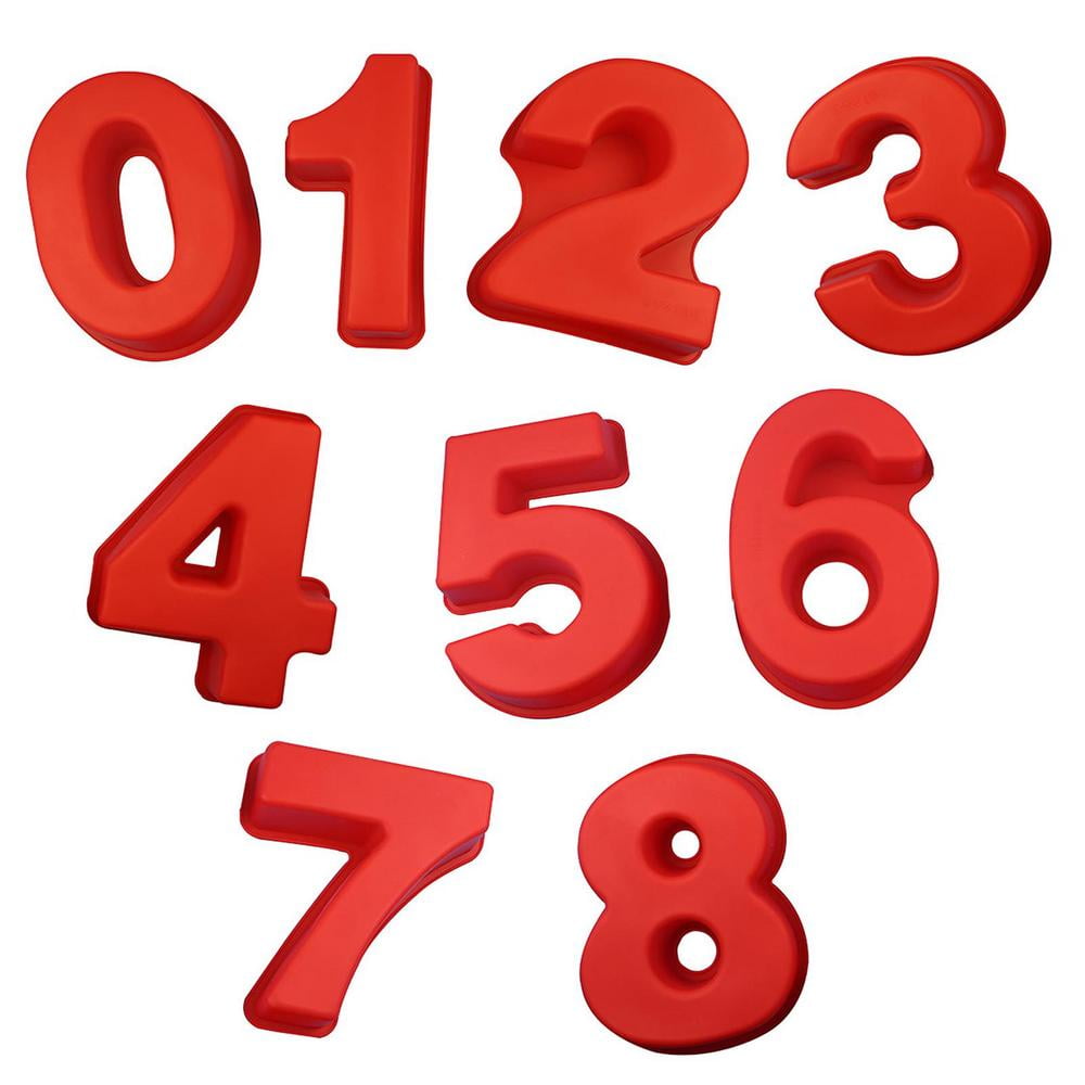 Kafei 3D Silicone Number Cake Molds Flexible 3D Silicone Molds with Strong Heat Resistant Cake