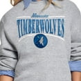thumbnail image 3 of Women's Starter Gray Minnesota Timberwolves Arch Stripe Fleece Crewneck Sweatshirt, 3 of 3