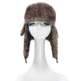 thumbnail image 2 of Unisex Men Women Russian Hat Trapper Bomber Warm Ear Flaps Winter Ski Hat Cap Headwear, 2 of 7