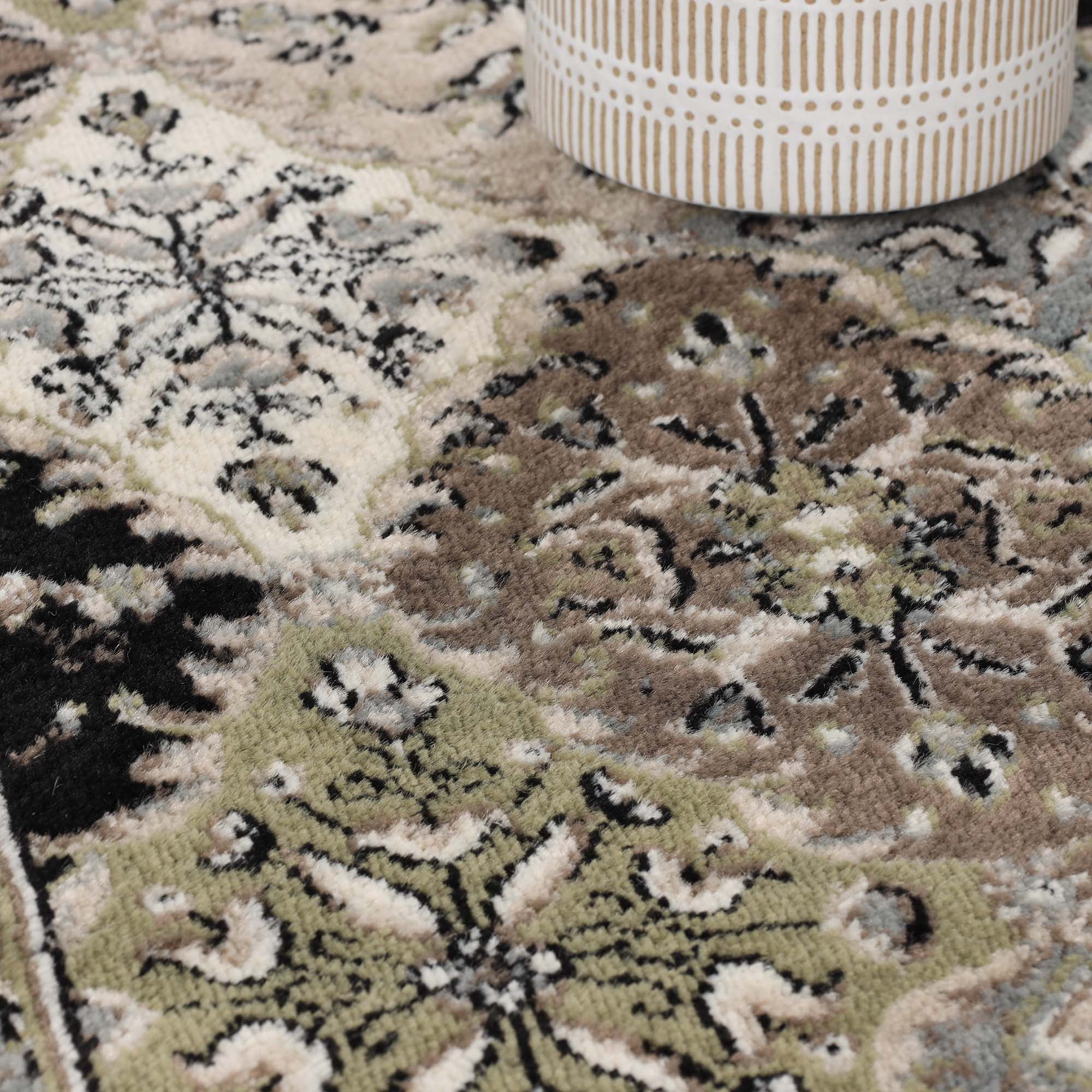 Superior Paloma Modern Damask Indoor Area Rug, 5' x 8', Chocolate