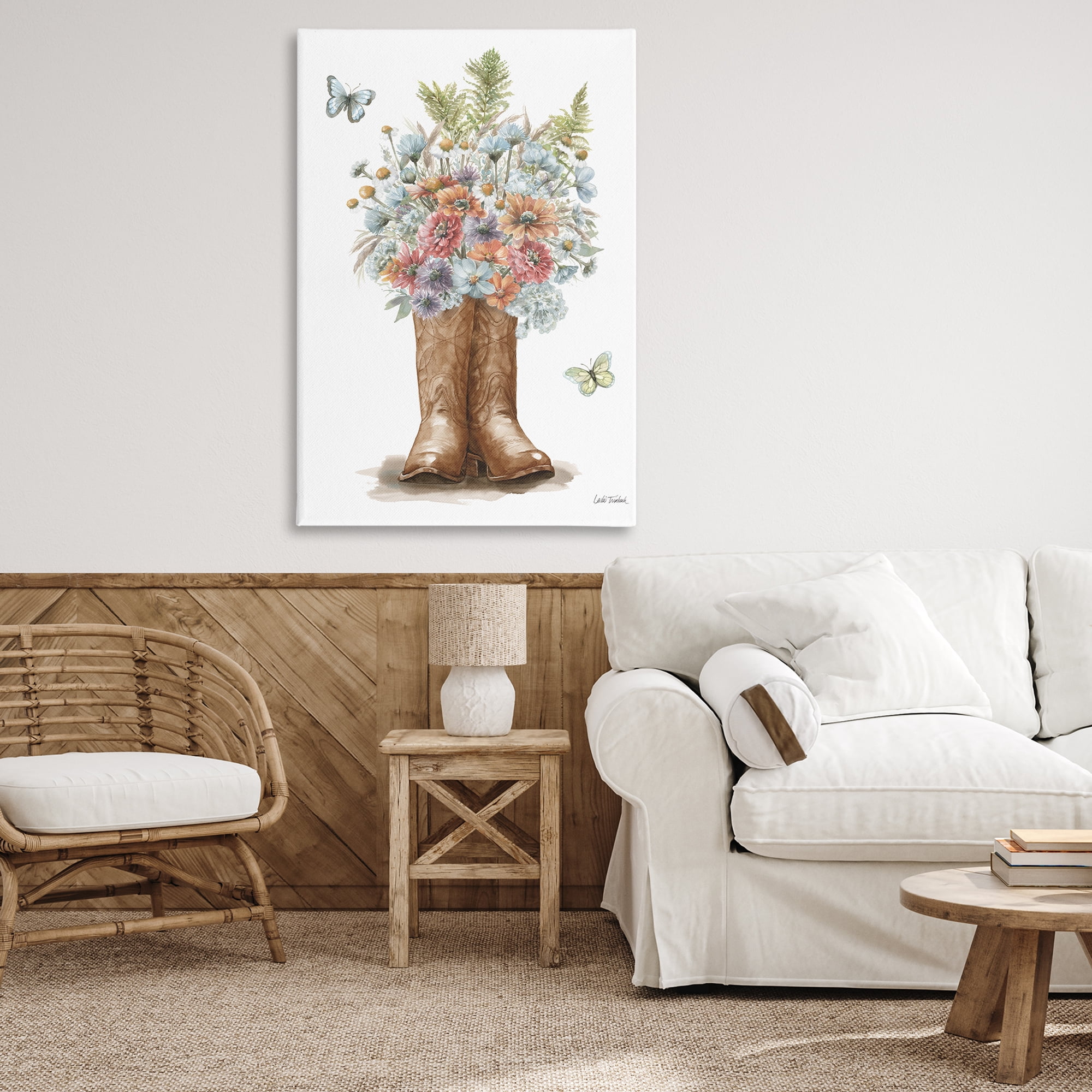 Stupell Industries Wildflower Western Bouquet Botanical & Floral Painting Gallery Wrapped Canvas Art Print Wall Art, 30 x 45