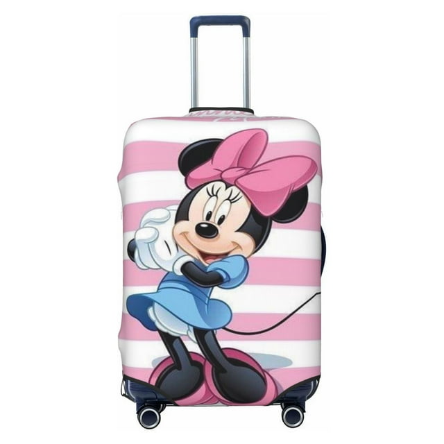 Mickey Mouse And Minnie Mouse Travel Suitcase Protective Cover Trunk Case Washable Elastic Luggage Cover Fits 22"-24" Suitcase Protector Baggage With Concealed Zipper Gifts For Women Girls