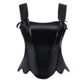 thumbnail image 2 of Byworldtasic Corset Tops For Women Womens Vintage Ruffled Hem Overbust Corset Tie Front Lace-up Back Bustier Shapewear Top, 2 of 9