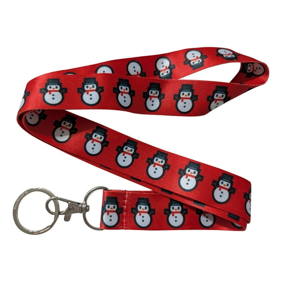 Snowman Red Keychain Lanyard