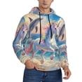 thumbnail image 2 of Rateoe Dolphin Rainbow Horse Pattern Mens Hoodie, Pullover Hooded Sweatshirt, Kangaroo Pocket Hoodie Ideal for Daily Wear, Travel and Home-Medium, 2 of 7