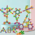thumbnail image 4 of 60/100/200Pcs Block Toys 3D Design Three-dimensional Rotating Fun Stable Color Recognition Multicolor Plum Blossom Building Blocks Birthday Gift, 4 of 7