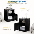 thumbnail image 4 of May in Color End Tables for Bedroom with Storage Shelf & Door, Set of 2 Nightstand, Small Side Table for Living Room, Dorm, Faux 2-Drawer Bedside Table, Black, 4 of 9