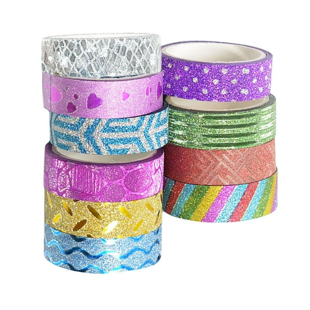 PATIKIL Metálico Washi Cinta 15mm X 5m, 2 Paquete Espejo Arte Papel Cintas Washi Enmascaramiento Autoadhesivo