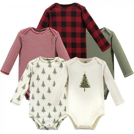 UPC: 0660168672190 | Touched by Nature Organic Cotton Long-Sleeve Bodysuits 5pk  Tree Plaid  0-3 Months