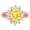 thumbnail image 7 of Halo Engagement Ring for Women - 2.72ct Simulated Yellow Diamond in 14K Rose Gold Promise Ring, 7 of 7