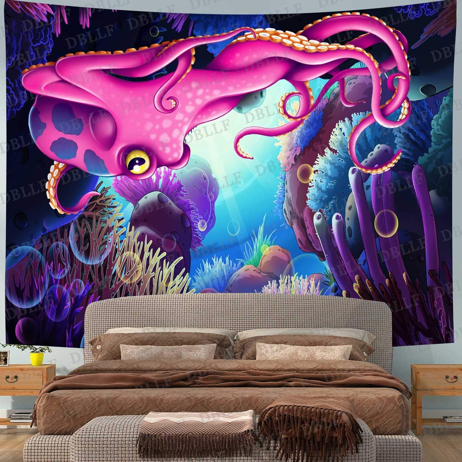The Sea World Tapestry Wall Hanging Colorful Sea Tapestry Art Home Wall Decor 