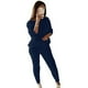 thumbnail image 5 of Pntutb Conjunto de traje de suéter con pantalones largos de dos piezas de punto de cable de manga larga con hombros descubiertos de color sólido para mujer Pntutb Pntutb-4719, 5 of 6