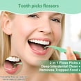 thumbnail image 4 of ACDANC Floss Picks 200 Count Portable Dental Floss Sticks for Teeth Cleaning Dual Function Disposable Dental Floss Picks Comfortable Ergonomic Handle Tooth Picks Flossers 4 Travel Cases Green, 4 of 8