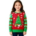 thumbnail image 2 of XIMIN Kids Boy Girls Christmas Sweater Pullover Mock Neck Button Up Dinosaur Embroidery Xmas Tops Ugly Graphic Knit Warm Holiday Pullover Tops, 2 of 3