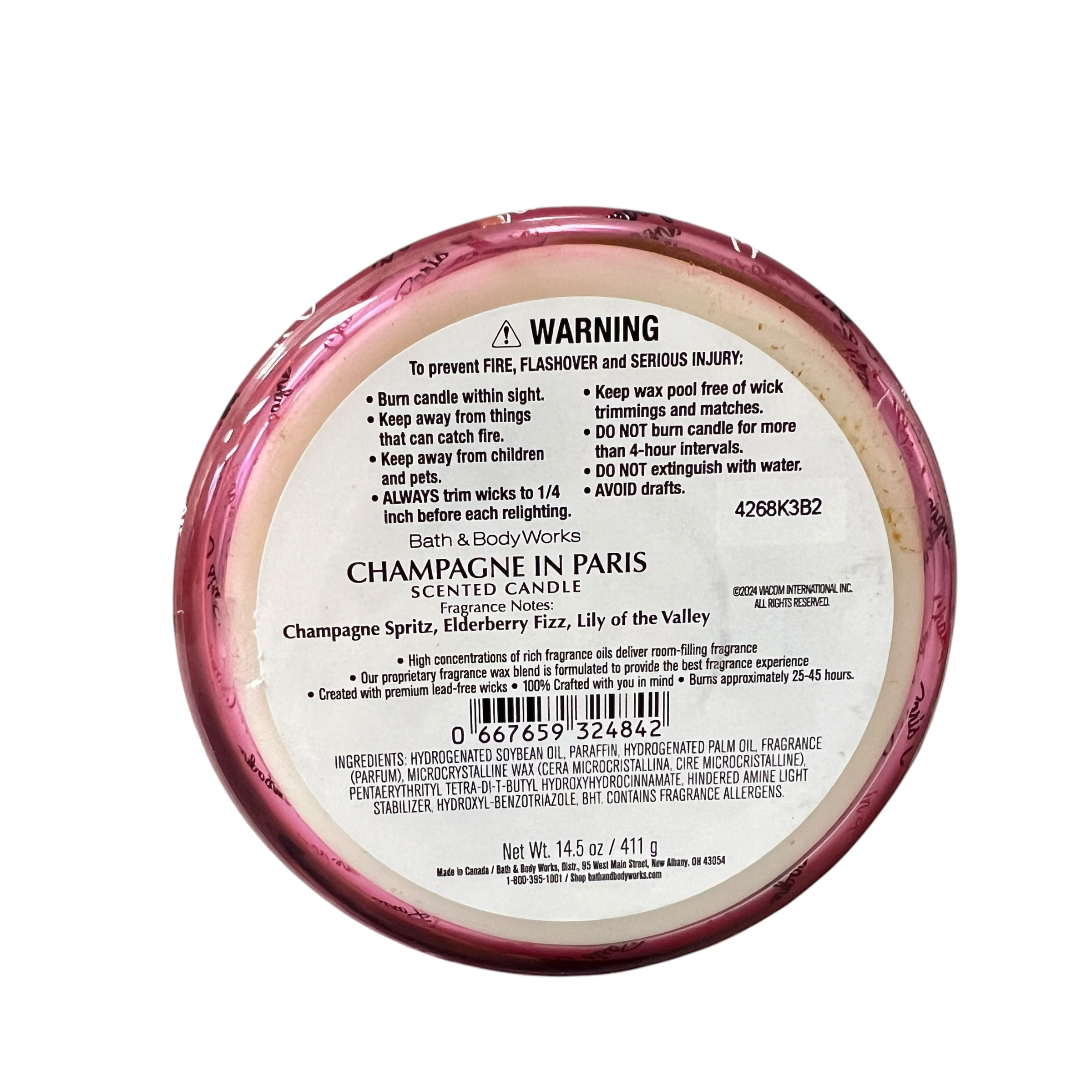 Bath & Body Works Emily In Paris Champagne In Paris 3 Wick Candle 14.5 oz