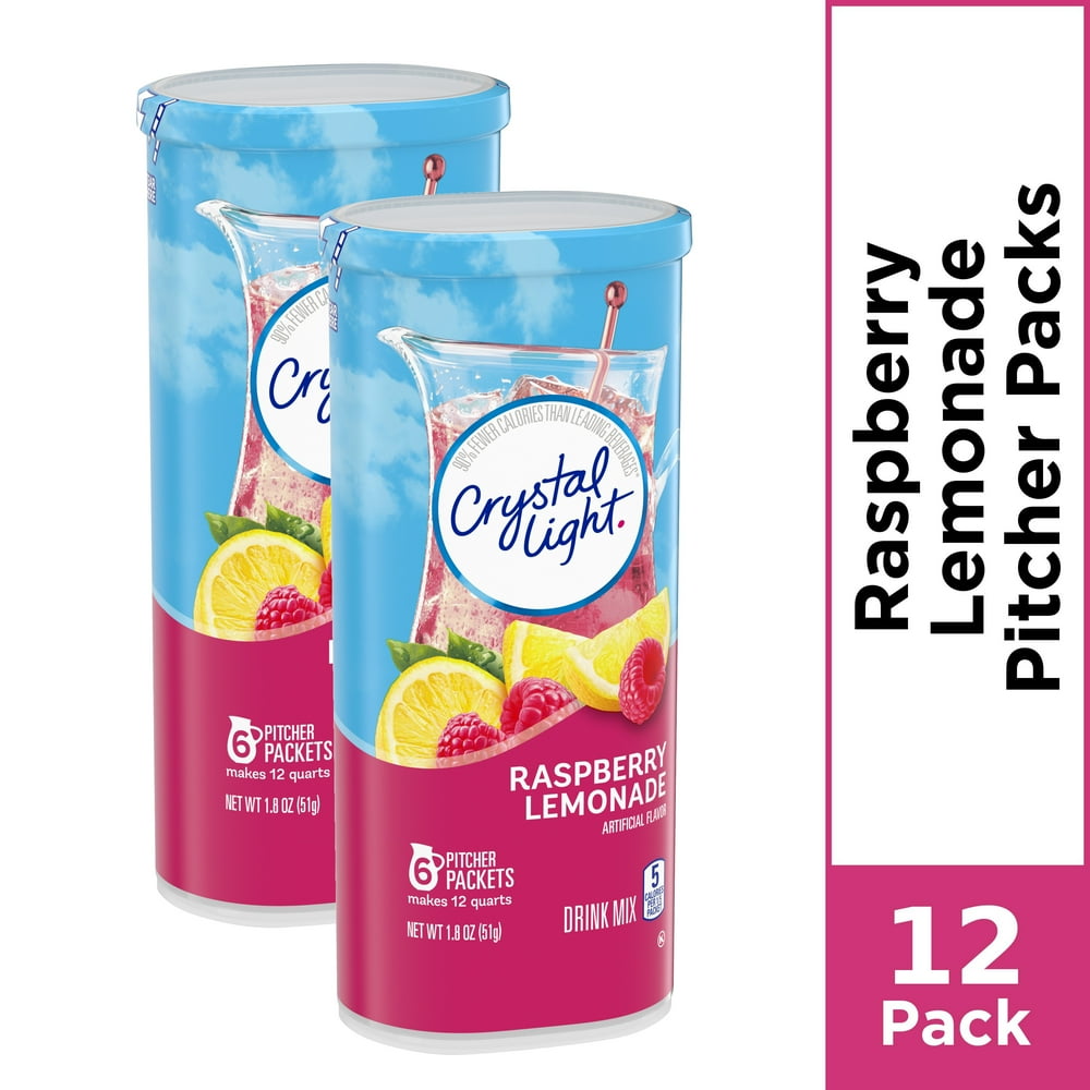 (12 Pitcher Packs) Crystal Light Raspberry Lemonade Sugar Free
