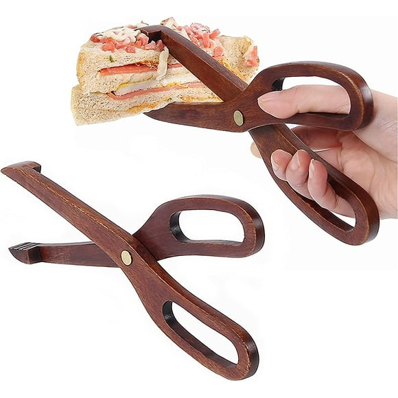 2 Wooden Kitchen Bbq Tongs Tongs, Salad Tongs Wooden Utensil Salad Tongs Bread Tongs