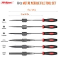 thumbnail image 4 of Hi-Spec 6pc Metal Small Needle Hand File Tool Set Kit. Fine Micro Steel Files. Flat, Half, Round & Triangle for Crafts, Metal & Wood Work., 4 of 8