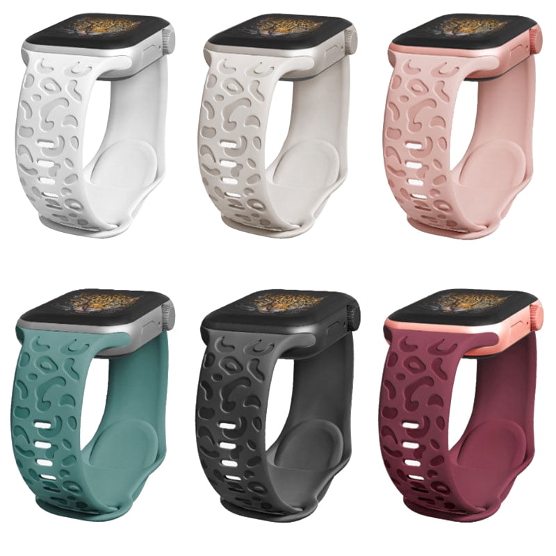 3D Magic 6 Pack Leopard Engraved Band Compatible with Apple Watch Band ...
