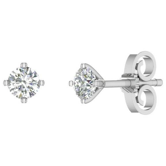 1/3 Carat 4-Prong Diamond Stud Earringsin 14K White Gold (I1-I2 Clarity)