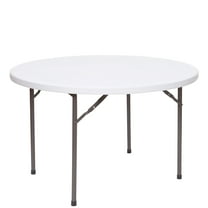 48 inch Rhino Plastic Round Folding Table - White Granite