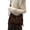 Coffee, variant on Suede Shoulder Bag Studded Fringe Cross Y2K Crossbody Handbag Hobo Punk Vintage Underarm