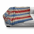 thumbnail image 3 of 4th of July Soft Flannel Fleece Blanket, Stars and Stripes Abstract Design Patriotic Theme with Grunge Look, Cozy Plush for Indoor and Outdoor Use, 60" x 80", Blue Beige and Scarlet, by Ambesonne, 3 of 6