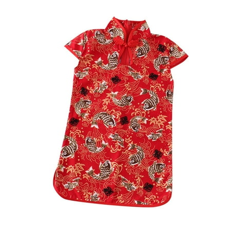 

Summer Girls Cheongsam Kid Qipao Children Dress Skirt Tang Suit Baby Fall Outfits for Girls Kids Cat Dress Thanksgiving Dress Kids Clothes Girls 5-6 Years Kids Fall Clothes Girls Youth Dress Shirt