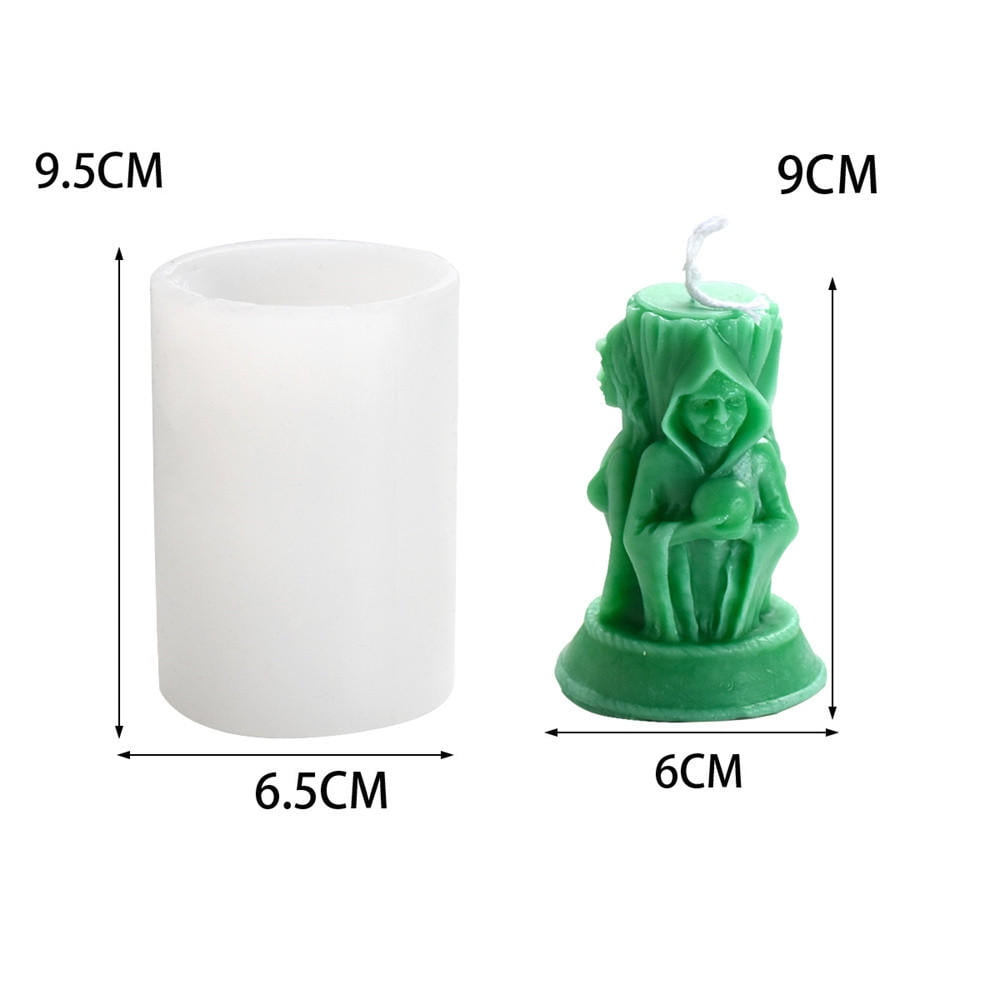 ThreeFaced Goddess Candle Mold Cylindrical Pregnant Woman Old Witch
