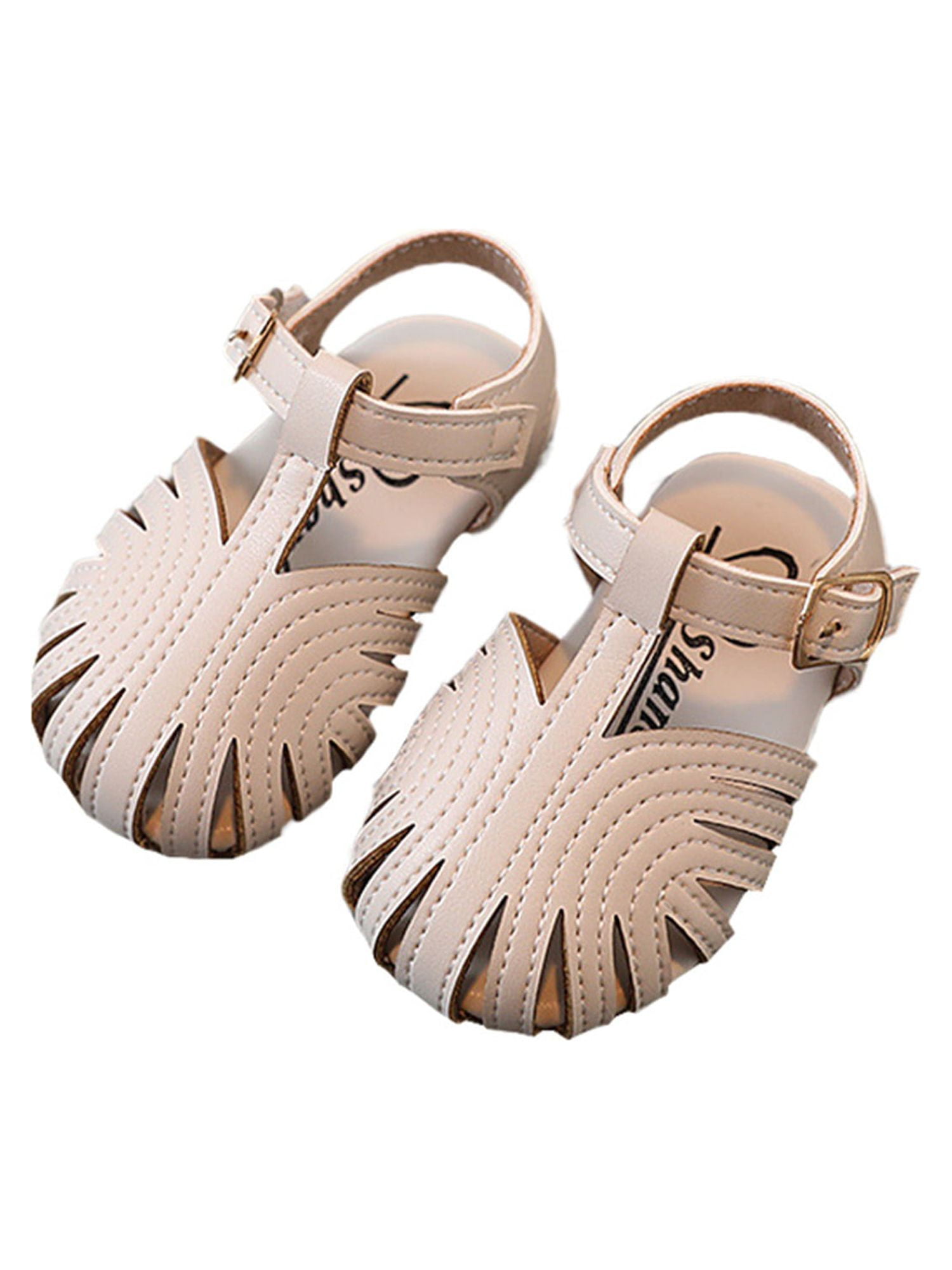 SIMANLAN Toddler Girl Sandal Ankle Strap Princess Shoes Summer Flat