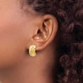 thumbnail image 3 of Primal Gold 14 Karat Yellow Gold Polished Quilted Non-pierced Omega Back Earrings, 3 of 4