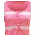 thumbnail image 3 of Tunic Tops for Women Summer Tie Dye Blouses Striped Button Up T-shirt Short Sleeve Basic Tee, 3 of 6