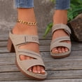thumbnail image 7 of Daznico Women's Sandal - Women Summer Solid On Casual Open Toe Square Heels Comfortable Beach Shoes Sandals Slippers,Size 7.5, 7 of 7