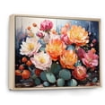 thumbnail image 2 of Designart "Peach Green Cactus Representation Colorfuled Acrylic I" Floral Floater Framed Canvas Print, 2 of 7