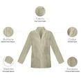 thumbnail image 4 of Panda Uniform by HeedFit Men's Lab Coat, 3 Pockets, Button Front, 31", XXL, Khaki, 4 of 6