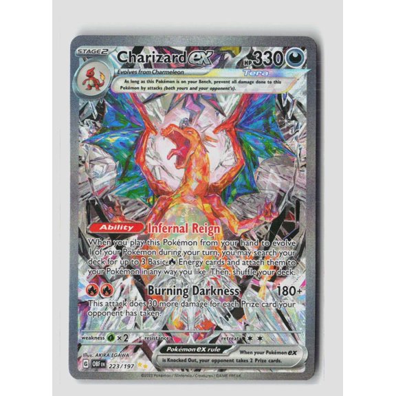 Collectible 2023 Obsidian Flames Charizard EX SAR Secret Rare Holo FA 223/197 Pokemon Card (English)