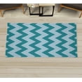 thumbnail image 1 of Shapes Decorative Rug, Chevron Pattern Classic Geometrical Horizontal Zig Zag Stripes Retro Artwork, Quality Carpet for Bedroom Dorm and Living Room, 6 Sizes, Pale Azure, by Ambesonne, 1 of 1