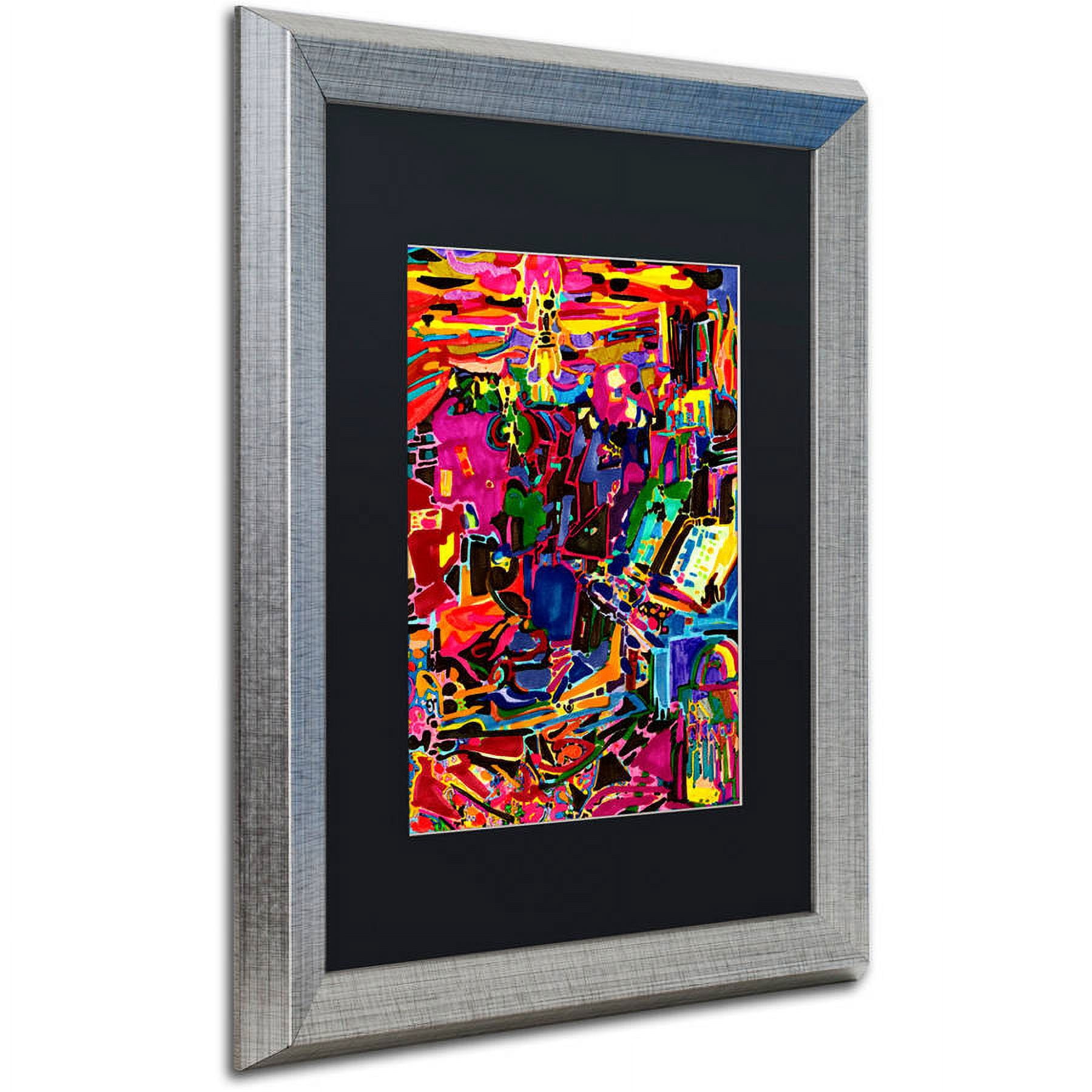 Trademark Fine Art "Fire In The Arcade" Canvas Art by Josh Byer, Black Matte, Silver Frame