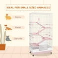 thumbnail image 5 of PawHut 32"L 6-Level Small Animal Cage with Lockable Wheels, Tray, Pink, 5 of 9